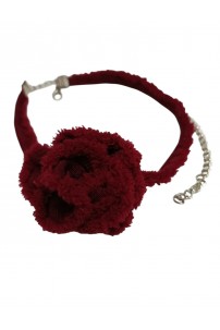 Bordo Çiçek Choker Kolye