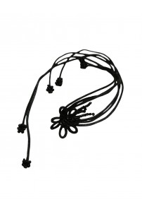 Siyah İp Çiçek kolye