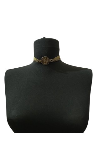 Kadife Eskitme Zincirli Choker – Bileklik Olarak da Kullanılabilir