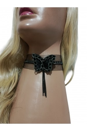 Siyah Kelebek Boyunluk kolye