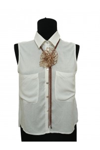 Kahverengi Yaprak Çiçek Kolye 