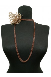 Kahverengi Yaprak Çiçek Kolye 