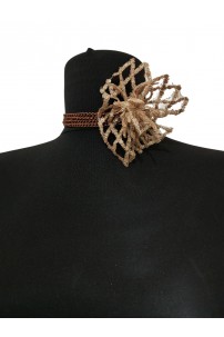 Kahverengi Yaprak Çiçek Kolye 