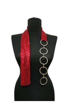 Kırmızı Payet Boyunluk Kolye