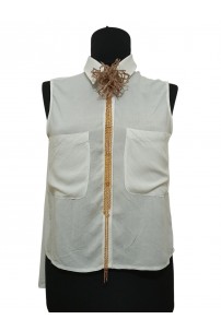 Sarı Yaprak Çiçek Kolye