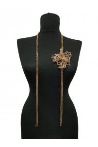 Sarı Yaprak Çiçek Kolye