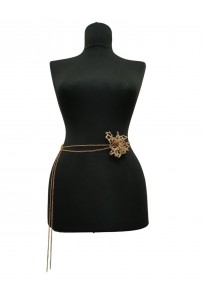 Sarı Yaprak Çiçek Kolye