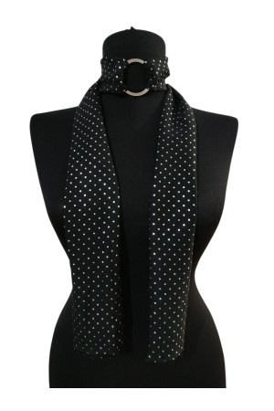 Siyah Puantiyeli Şifon Boyunluk