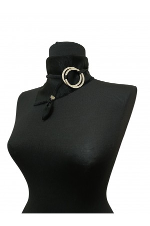 Siyah Asimetrik Boyunluk