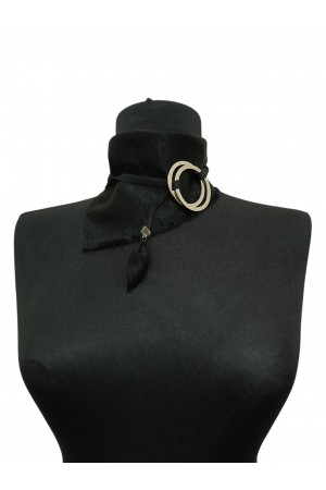 Siyah Asimetrik Boyunluk