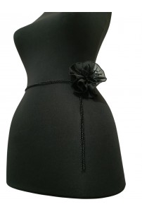 Siyah Büyük Çiçek Kolye