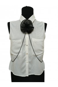 Siyah Büyük Çiçek Kolye