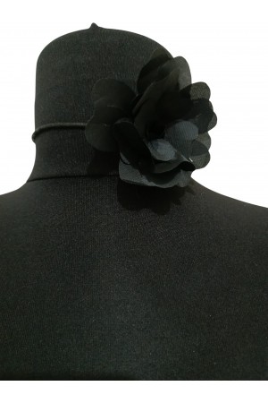 Siyah Çiçek Choker