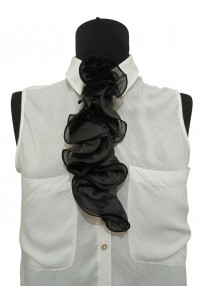 Siyah Şifon Volan Boyunluk