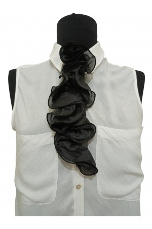 Siyah Şifon Volan Boyunluk