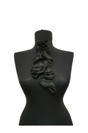 Siyah Şifon Volan Boyunluk
