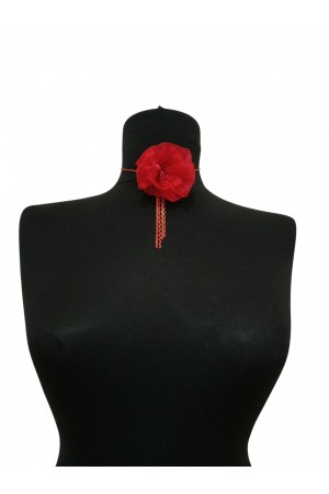 Kırmızı Çiçekli Boyunluk 